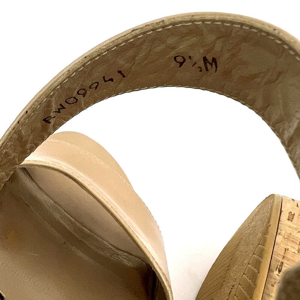 Stuart Weitzman Oneliner Patent Leather Cork Wedge Heel Sandals Platform 9.5 - Picture 7 of 9